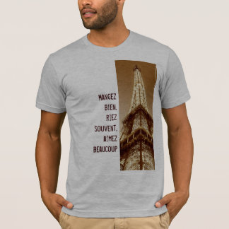 Camiseta Frases Francesas Eiffel Tower Paris T-Shirt 1