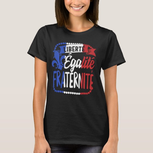 Camiseta Fraternidade da Liberdade Dia da Bastilha Francesa (Frente)