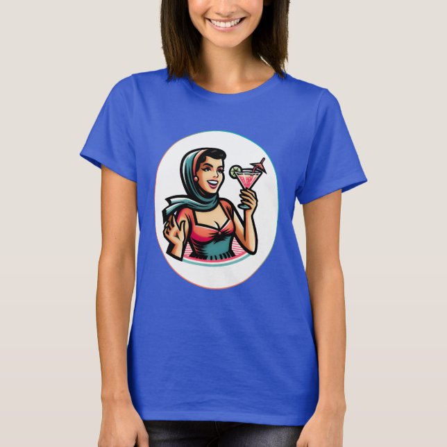 Camiseta Frau mit Cocktail  (Frente)