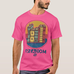 Camiseta Freadom I Leia Livros Banidos Vintage Engraçado Bo