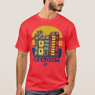 Camiseta Freadom I Leia Livros Banidos Vintage Engraçado Bo