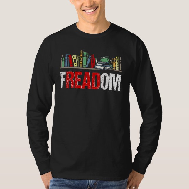 Camiseta Freadom I Leu Livros Banidos Lendo Livraria (Frente)