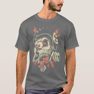 Camiseta Freaker Biker Skeleton Rider Dia de as Bruxas engr