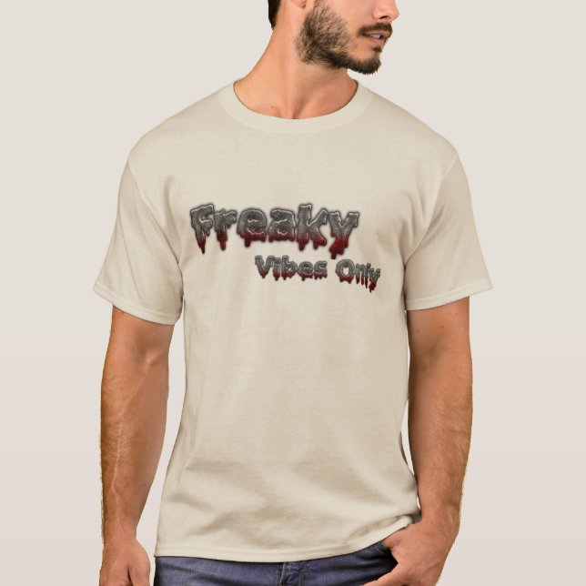 Camiseta "Freaky Vibes Only"-dgn3 by Maaya Prints, Men's (Frente)