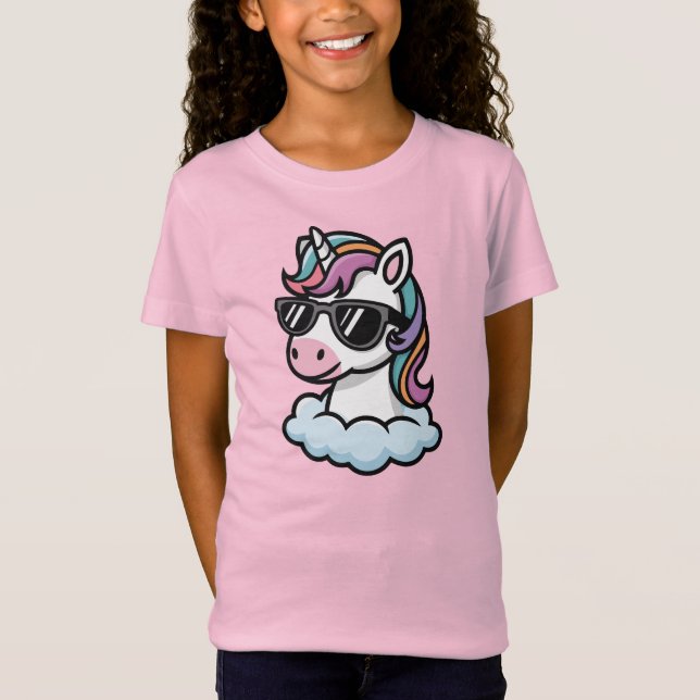Camiseta freches Einhorn Geschenkidee für Mädchen pink  (Frente)