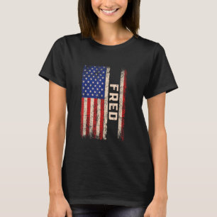 Camiseta Fred First Name Shirt Fred Name American Flag