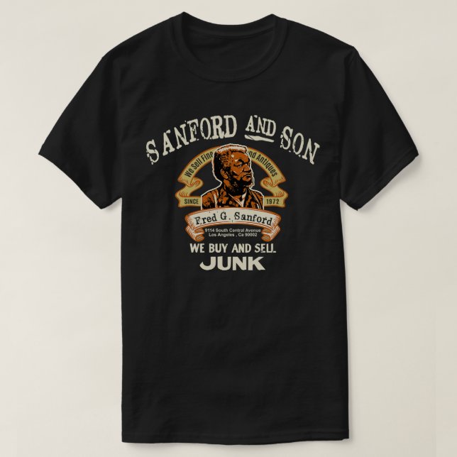 Camiseta Fred Sanford Seller da Bela Segunda Mão Junk Sanfo (Frente do Design)