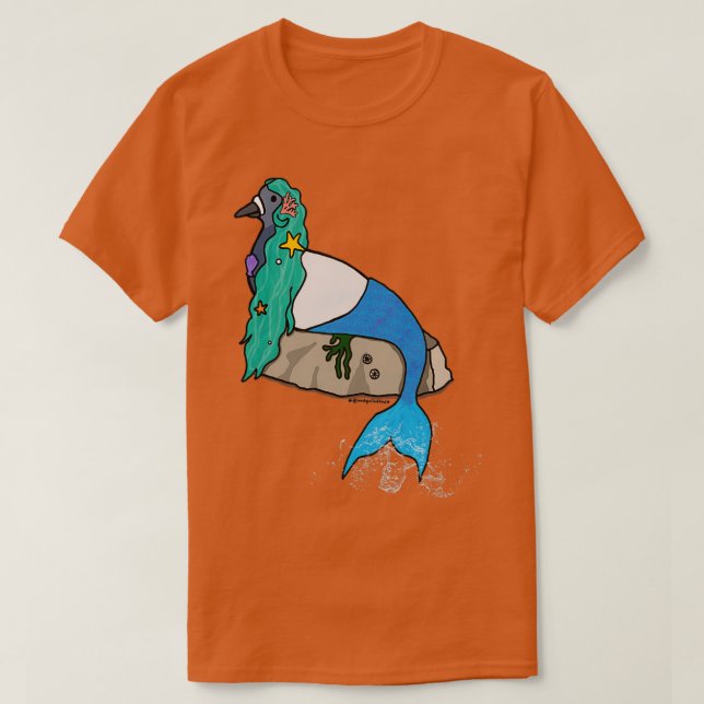 Camiseta Fred the Pigeon Mermaid (Frente do Design)