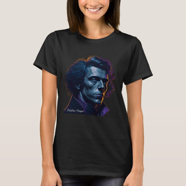 Camiseta Frederic Chopin Portrait Composer Illustra (Frente)