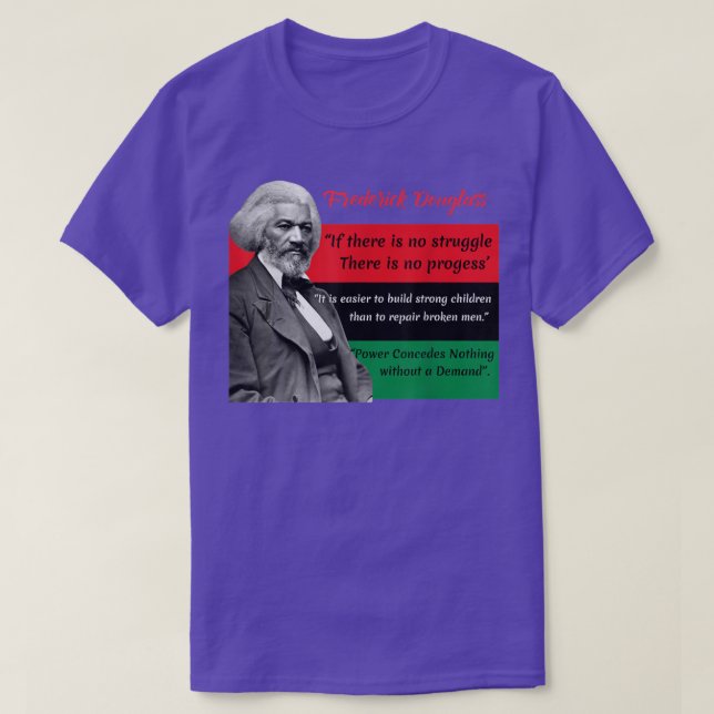 Camiseta Frederick Douglass cita Bandeira Pan-africana Pret (Frente do Design)