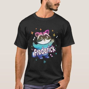 Camiseta Frederick Name Com Raccoon