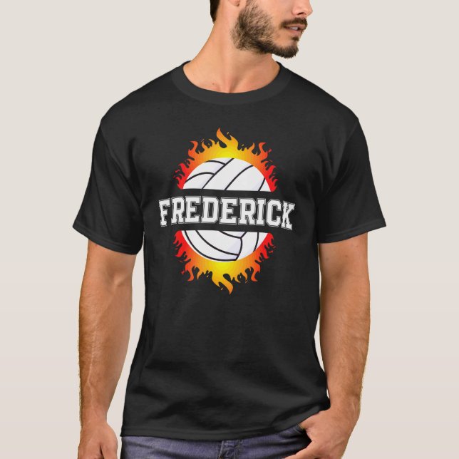 Camiseta Frederick Name Voleibol Player Ball And Net (Frente)