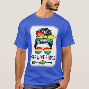 Camiseta Free Auntie Hugs Messaging Bun Rainbow LGBT Orgulh