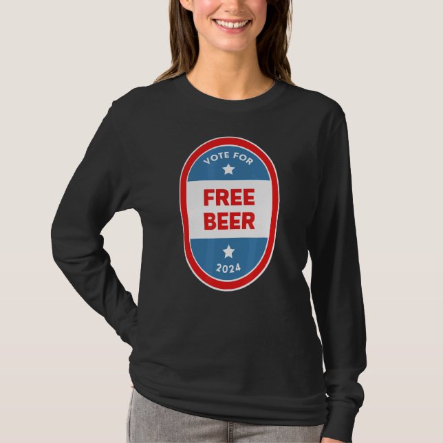 Camiseta Free Beer Bartender Political Election Parody 2024 (Frente)