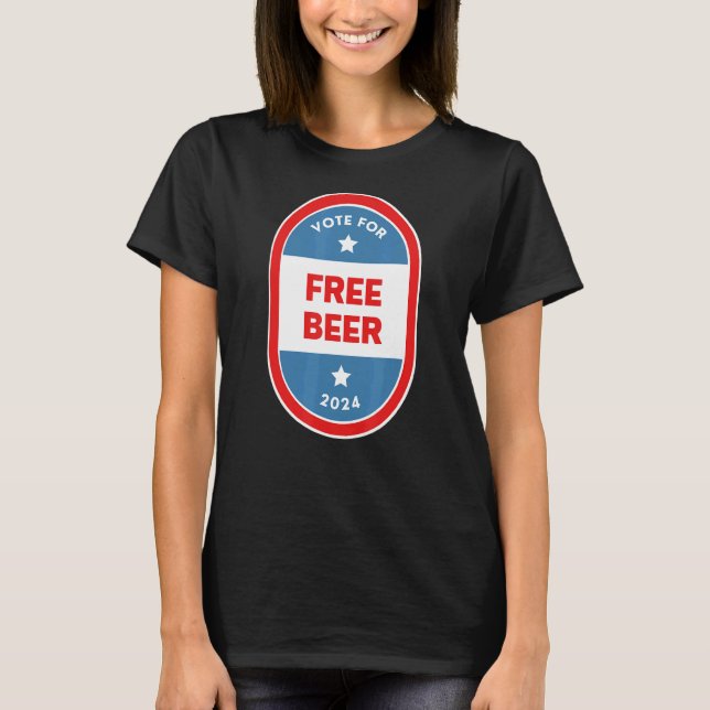 Camiseta Free Beer Bartender Political Election Parody 2024 (Frente)