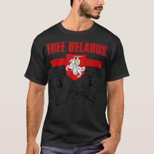 Camiseta FREE BELARUS Pogonya Belarus Flag White Red Whi