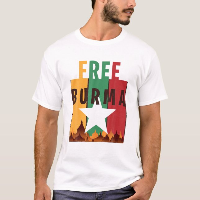 Camiseta Free Burma Freedom For Myanmar And Burmese People (Frente)