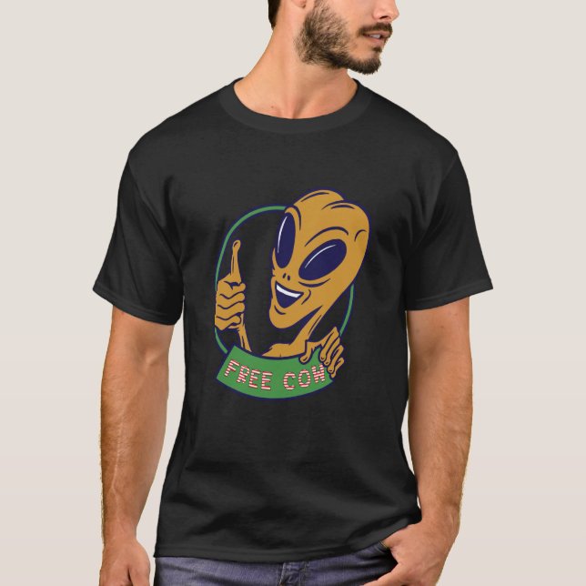 Camiseta free cow alien space aliens  ufo (Frente)