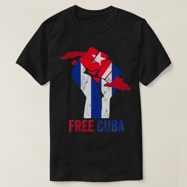 Camiseta Free Cuba Patria Y Vida Afetou Cuba SOS Cuba (Frente do Design)