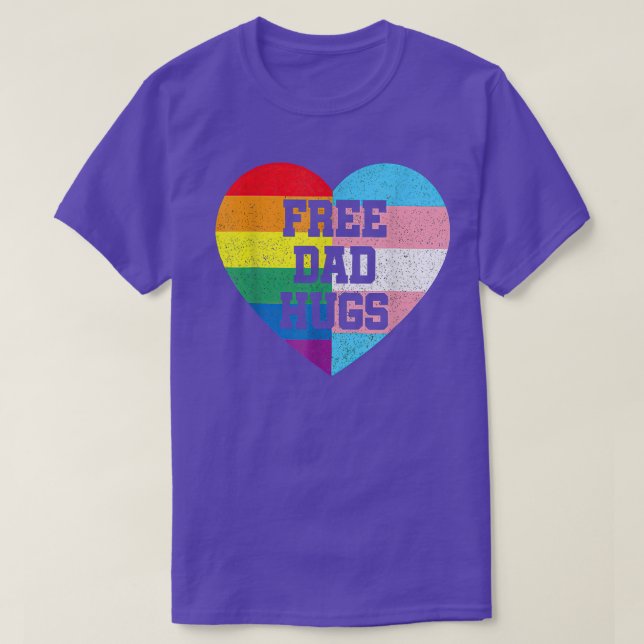 Camiseta Free Dad Hugs LGBT Pride Awarenes Month Parades Ra (Frente do Design)