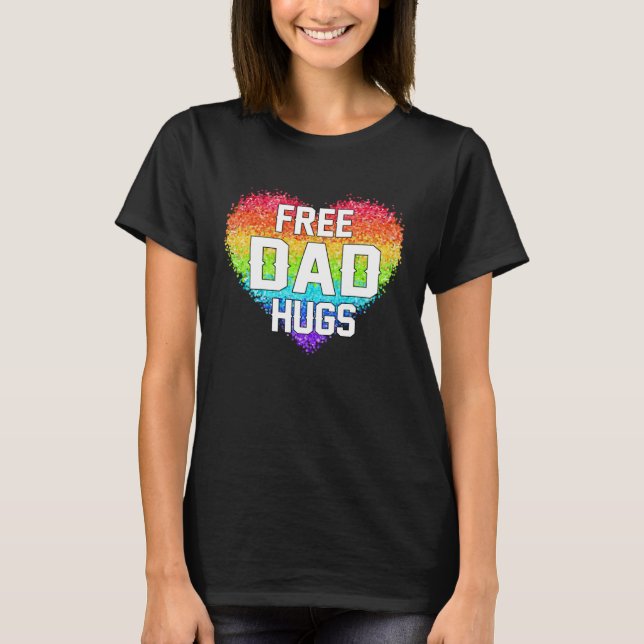 Camiseta Free dad hugs LGBT pride social movement (Frente)