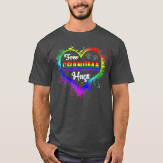 Camiseta Free Grandma Hugs LBGT Heart Rainbow Orgulho gay