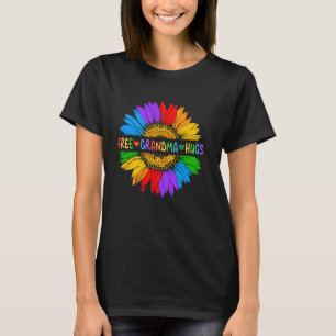 Camiseta Free Grandma Hugs Lgbt Daisy Rainbow Flower Hippie