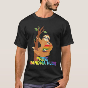 Camiseta Free Grandpa Hugs Rainbow Sloth Lgbt