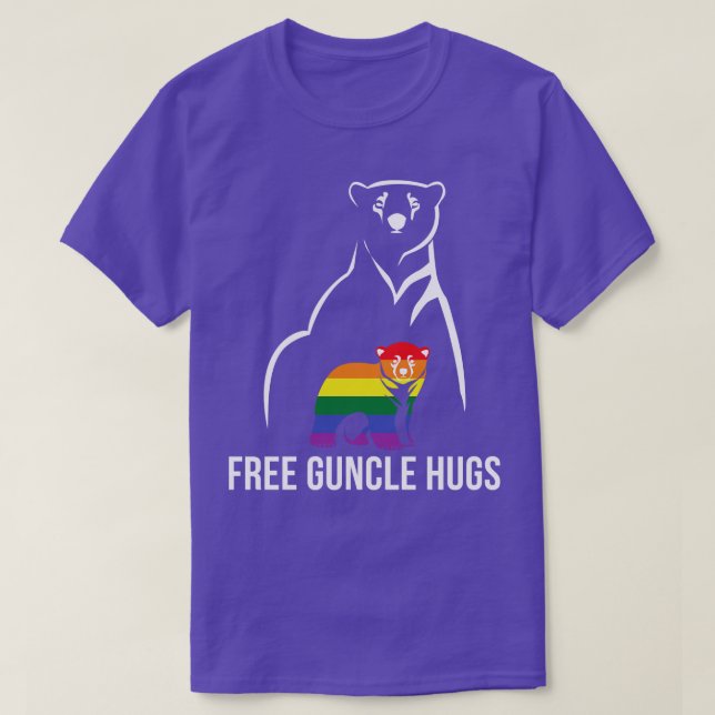 Camiseta Free Guncle Hugs Orgulho gay LGBT Rainbow Men Gay  (Frente do Design)