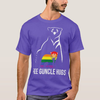 Camiseta Free Guncle Hugs Orgulho gay LGBT Rainbow Men Gay