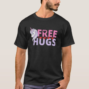 Camiseta Free Hug Unicorn Good Vibe Smile Humanity