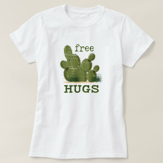 Camiseta Free Hugs Cactus (Frente do Design)