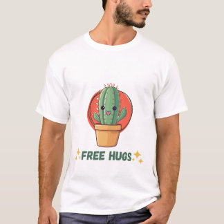 Camiseta Free Hugs Cactus Funny T-shirt for Men