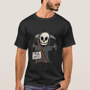 Camiseta Free Hugs Grim Reaper Engraçado Pun Assustador Hal