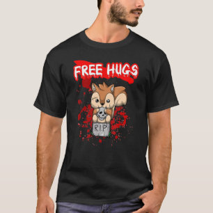 Camiseta Free Hugs Halloween Sarcasm Assustador Figurume H