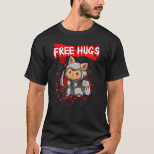 Camiseta Free Hugs Halloween Sarcasm Assustador Figurume H