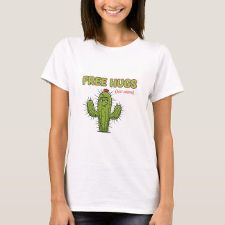 Camiseta Free Hugs Just Kidding Cactus Sarcastic Valentine
