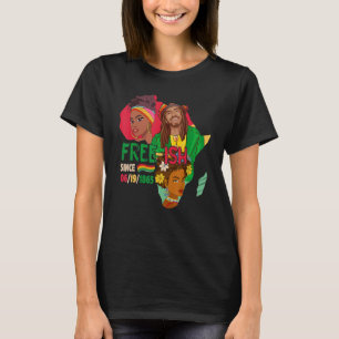 Camiseta Free-ish Desde 06-19-1865 Three Afro Proud Black H
