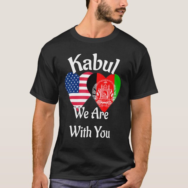 Camiseta Free Kabul dá apoio ao Afeganistão para salvar a l (Frente)