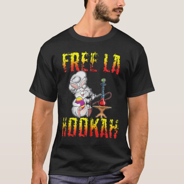 Camiseta Free La Hookah Easter Bunny Shisha Fumante Party G (Frente)