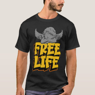 Camiseta Free Life Cherub Cupid Angel Urban Street Grafite