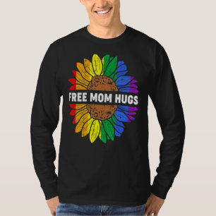 Camiseta Free Mãe Hugs Lgbt Daisy Rainbow Flower Hippie Gay