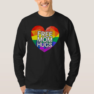 Camiseta Free Mãe Hugs Lgbt Rainbow Heart Support P