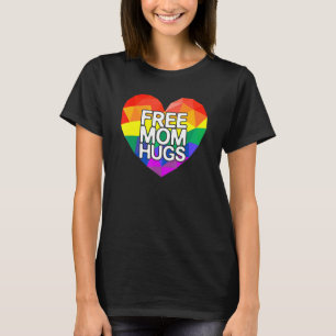 Camiseta Free Mãe Hugs Lgbt Rainbow Heart Support P