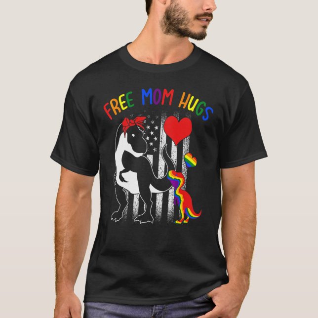 Camiseta Free Mãe Hugs Lgbt Rex Rainbow Transgender Pride M (Frente)