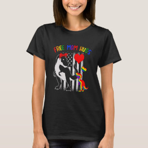 Camiseta Free Mãe Hugs Mamasaurus Dino Rainbow Rex Ally Lgb
