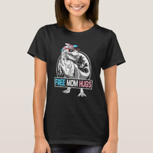 Camiseta Free Mãe Hugs Mamasaurus Dino Rex Transgender Lgbt