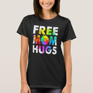 Camiseta Free Mãe Hugs Orgulho gay Lgbt Daisy Rainbow Flowe