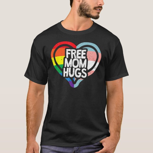 Camiseta Free Mãe Hugs Rainbow Pride Lgbt (Frente)