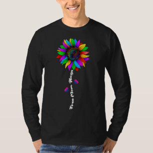 Camiseta Free Mãe Hugs Rainbow Sunflower Lgbt Gay Lesbian P